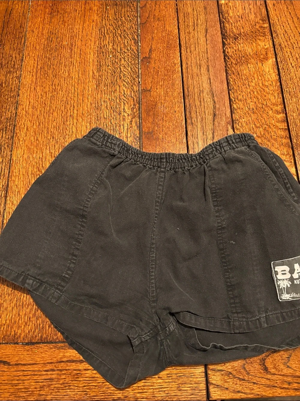 Bali Black Women’s Elastic Waist Shorts with Patch